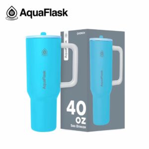 Aqua Flask Blue+White